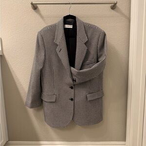 Mango Black and White Houndstooth Wool blend Women’s Blazer